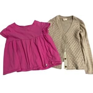 🩵4/$20 Gap organic cotton T 5T/American Outfitters Beige Cardigan 4T bundle